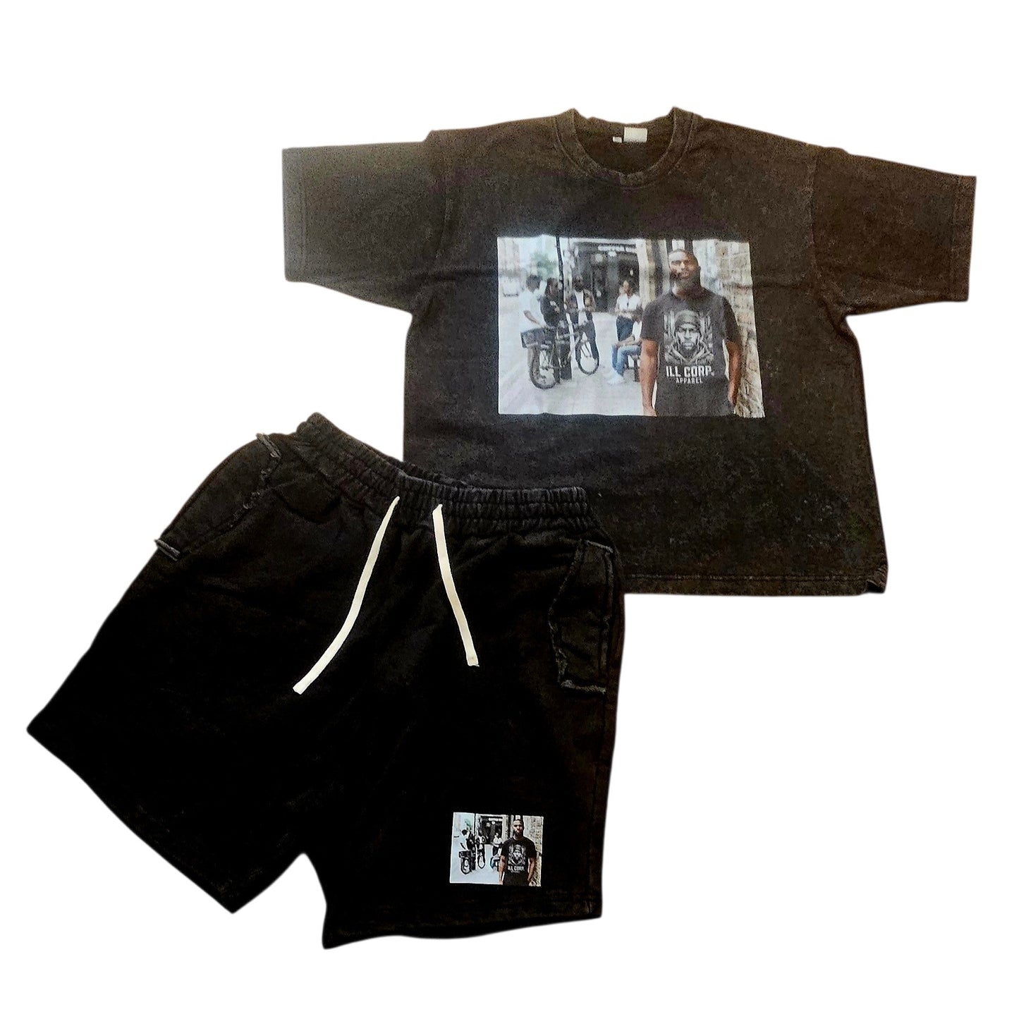Illcorp Apparel "Streets is Watching" Black Short Set