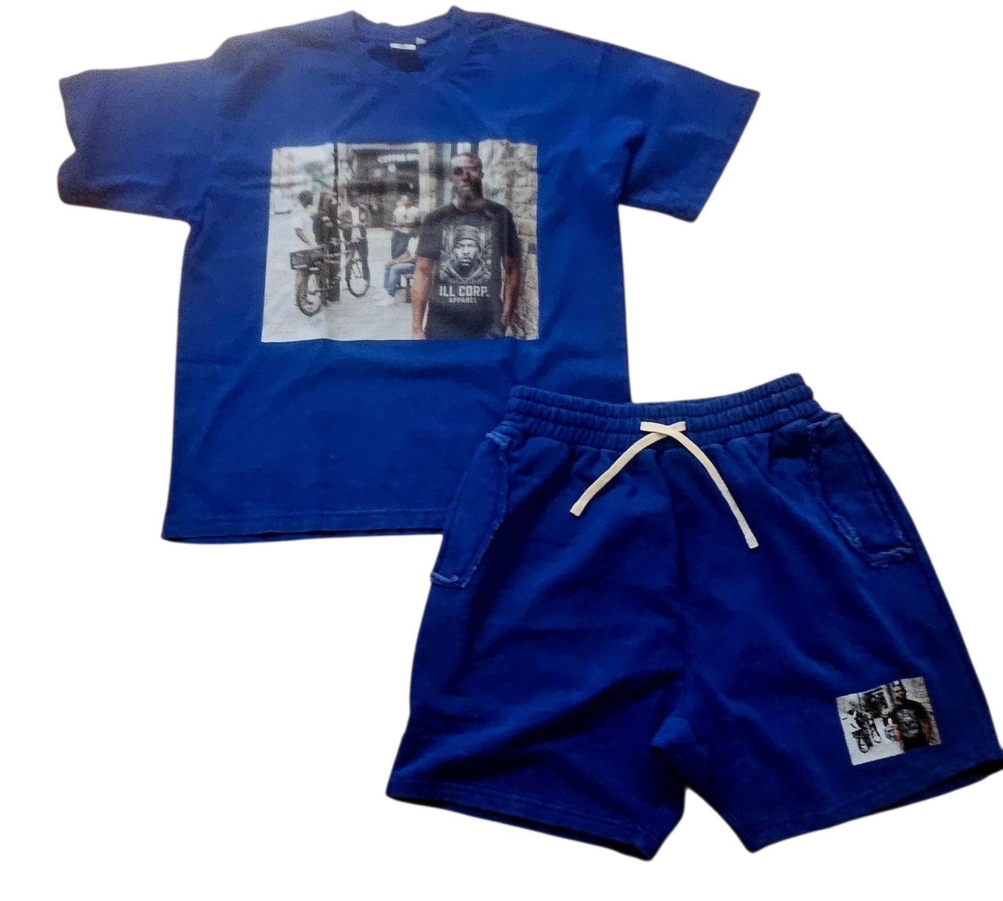 Illcorp Apparel "Streets is Watching" Blue Short Set