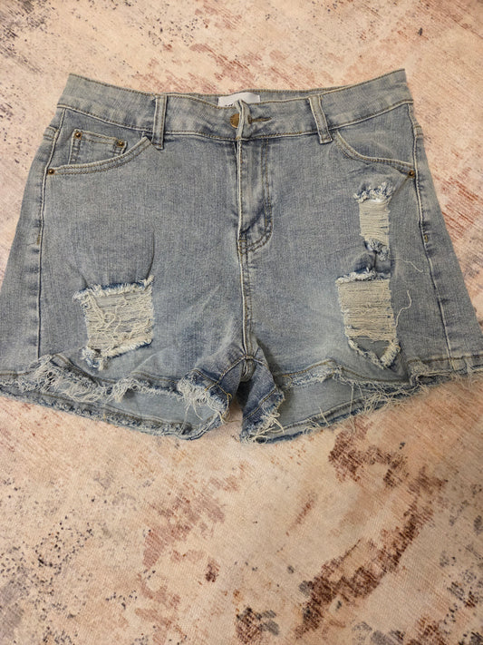 Ladies Cut-up Jean Shorts
