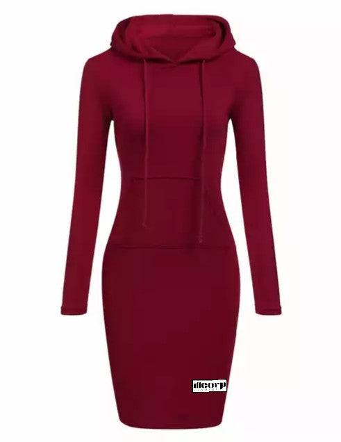 Ladies Illcorp Hoodie Dress - Red