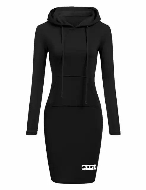 Ladies Illcorp Hoodie Dress - Black
