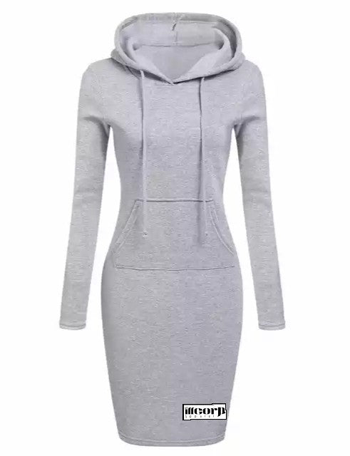 Ladies Illcorp Hoodie Dress - Grey